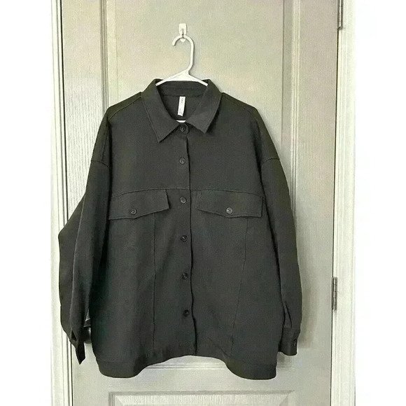 Men’s NAP Dark Grey Jersey Fleece Shirt Jacket Size Small. Oversized, Comfort - Picture 3 of 13